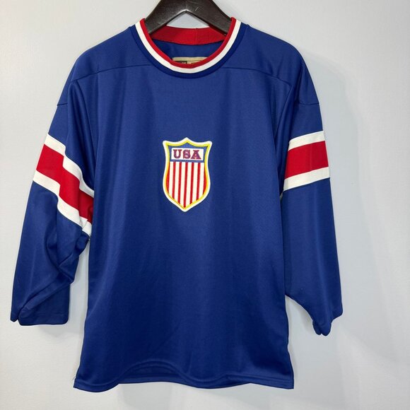 VTG Nike V-Series Team USA Hockey Jersey Men's Small Blue 2004 - Picture 1 of 8